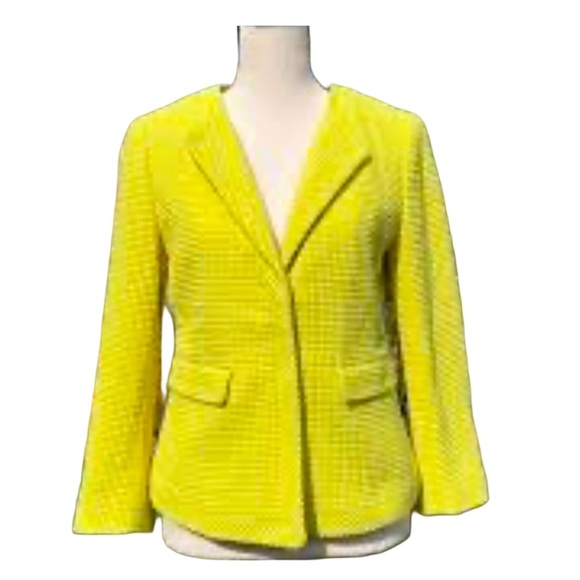 🌹ANN TAYLOR BRIGHT CHARTREUSE BLAZER - Picture 1 of 8